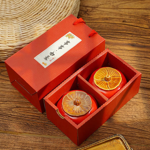【好香薰，健康安全！】柿柿如意新年香薰装饰，蜡烛陶瓷罐礼盒，创意小众新年礼物摆件结婚伴手礼，是香薰 也是一种艺术品！-QQ 商品图4