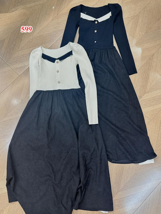 【门店同款】ENJOY冬季气质撞色方领连衣裙 154795379 商品图0