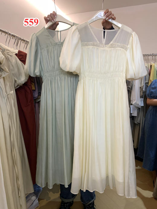 【门店同款】ENJOY2023年夏季丝感拼接收腰连衣裙 150750317 商品图0