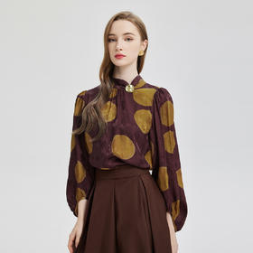 PE256斯尔丽2024春夏新款长袖显瘦印花宽松时尚上衣