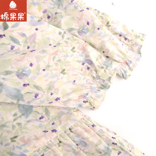 棉果果专柜同款春季新品女童梭织印花翻领连衣裙M122700224028 商品图6