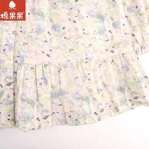棉果果专柜同款春季新品女童梭织印花翻领连衣裙M122700224028 商品图5