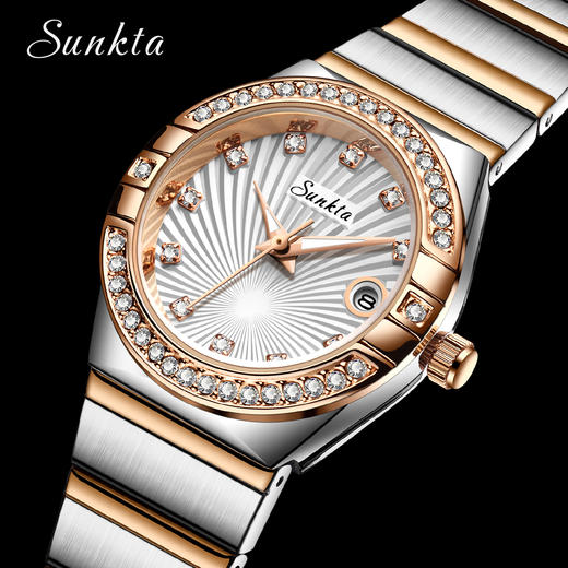 SUNKTA 桑达  时尚防水石英女表  不锈钢腕表 ST6715 商品图12