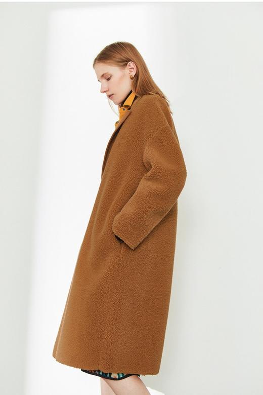 LILY 绒毛西装领拼接毛呢外套 14751 商品图1