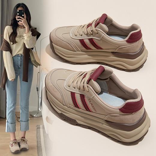 ZHR老爹鞋女2024春季新款厚底复古休闲百搭鞋防滑耐磨美拉德运动鞋 商品图0