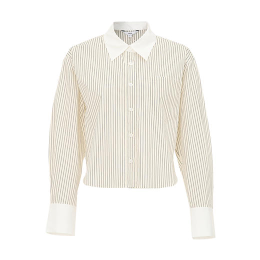 VIMAGE纬漫纪春季新款简约条纹长袖衬衫衬衣女上衣V2109711 商品图5