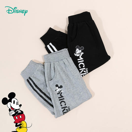 迪士尼2024春季新款男童针织长裤中小童卡通运动休闲卫裤百搭束脚裤ZD1DK001 商品图6