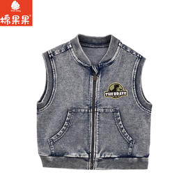 棉果果专柜同款春季新品男童纯棉针织牛仔马夹M112171224044