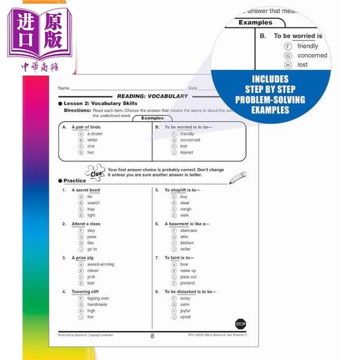 【中商原版】光谱练习册 英语测试练习系列 3年级 Carson Dellosa Spectrum Test Practice Grade 3 美国CarsonDellosa 原版 商品图3