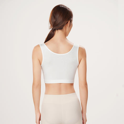 都市丽人基础简约抹胸女人棉背心无尺码固定杯垫短抹胸短抹胸无钢圈无排扣LV4AA4 商品图3