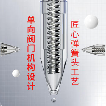 晨光（M&G）文具E01按动中性笔学生0.5红笔签字笔商务子弹头水笔高颜值办公用品红色12支/盒 商品图3