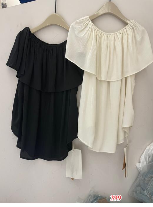 【门店同款】ENJOY夏季荷叶边一字肩上衣 150648275 商品图0