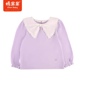 棉果果专柜同款春季新品女童纯棉翻领套头T恤M122140224009