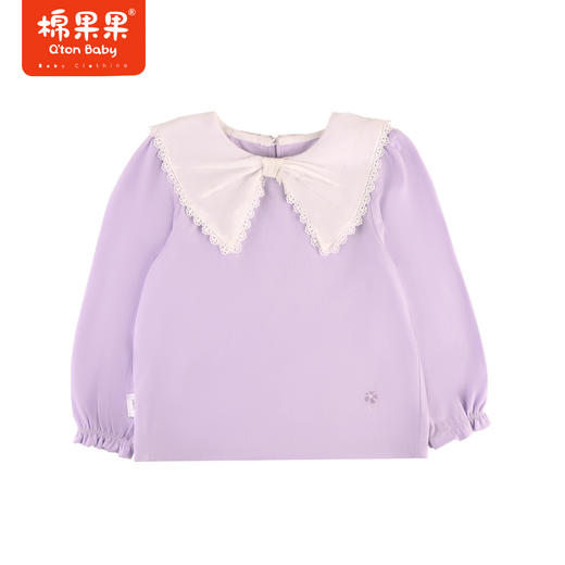 棉果果专柜同款春季新品女童纯棉翻领套头T恤M122140224009 商品图0