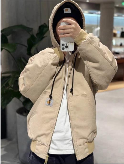 Carhartt WIP卡哈特加棉连帽工装外套 颜色：黑灰  紫色  卡其 商品图5