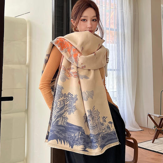 福利款~雀说网红同款空调房围巾办公室午睡毯子仿羊绒流苏毛毯保暖披肩AL 2318 商品图8