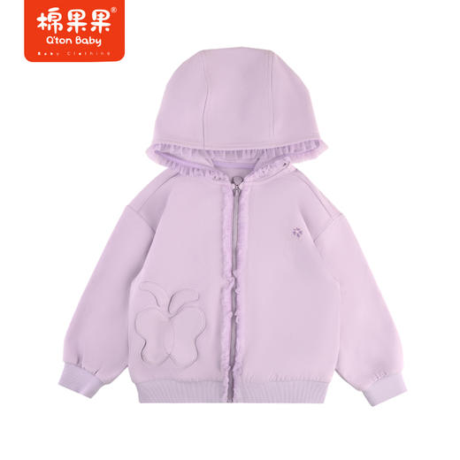 棉果果专柜同款春季新品女童全棉质感针织连帽外套M122100224004 商品图3