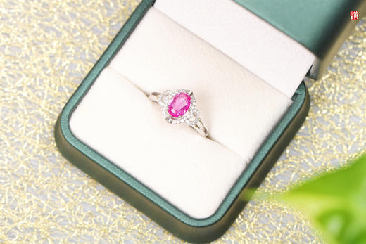 【秀逸】18k金镶粉色蓝宝石戒指 商品图2