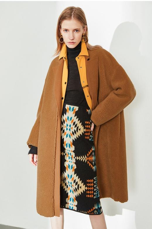 LILY 绒毛西装领拼接毛呢外套 14751 商品图0