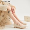 西遇粗跟单鞋女浅口新款方头双搭扣玛丽珍鞋女复古奶奶鞋20213011 商品缩略图3