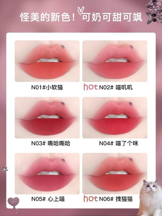 FLORTTE/花洛莉亚怪美莉亚系列猫咪奶糕唇霜唇泥雾面细闪唇釉 心选到家 商品图1