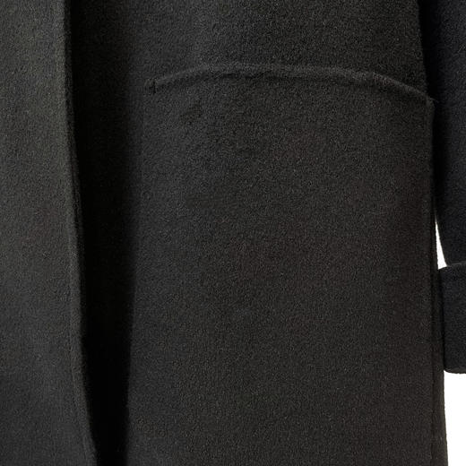 漆黑色绵羊毛大衣LZ6C02 商品图5