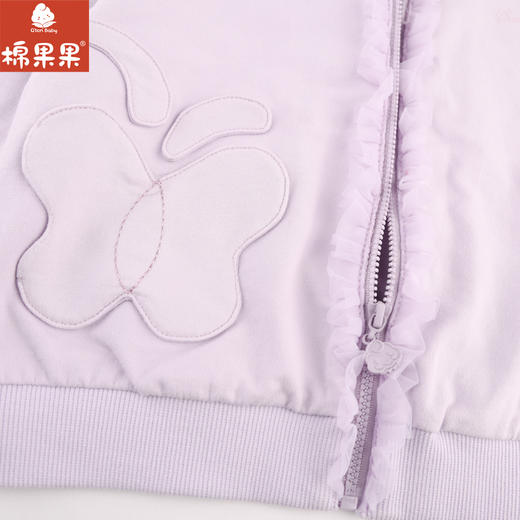 棉果果专柜同款春季新品女童全棉质感针织连帽外套M122100224004 商品图6