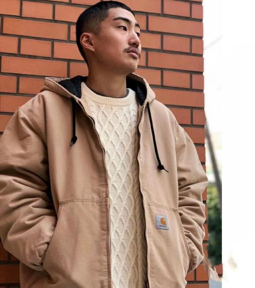 Carhartt WIP卡哈特加棉连帽工装外套 颜色：黑灰  紫色  卡其 商品图6