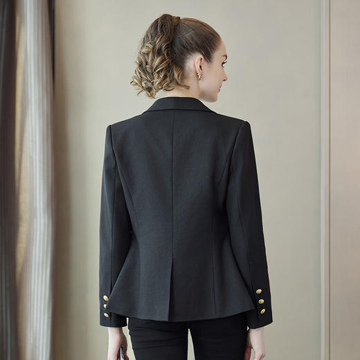 奢姿2024年春装新款大码女装单排扣时尚西装胖妹妹翻驳领气质外套9941370014 商品图3