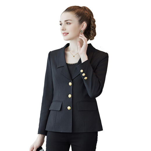 奢姿2024年春装新款大码女装单排扣时尚西装胖妹妹翻驳领气质外套9941370014 商品图4