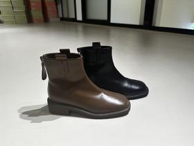 【门店同款】ENJOY冬季英伦风方头短靴 （4寸加绒） 155043005