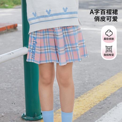 【商城同款】迪士尼春夏新款学院风格子半身裙231DQ0209 商品图0