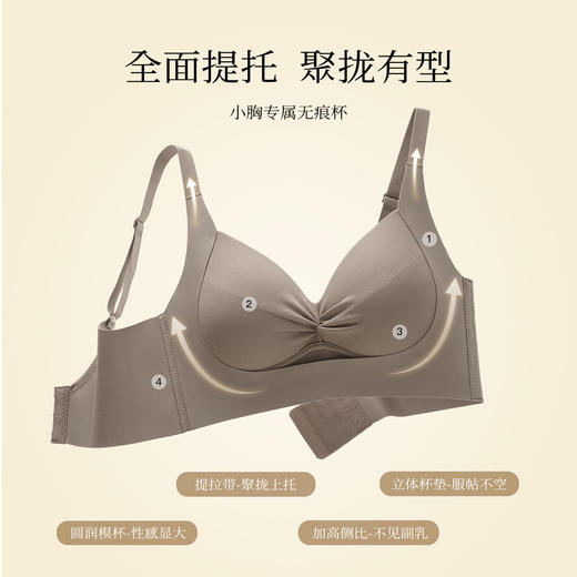 提拉聚拢一穿就挺小胸显大内衣上托聚拢收副乳调整型文胸罩流盈之蝶 商品图2