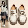 ZHR英伦单鞋女2024新款松糕复古厚底显高皮鞋百搭系带通勤乐福鞋 商品缩略图4