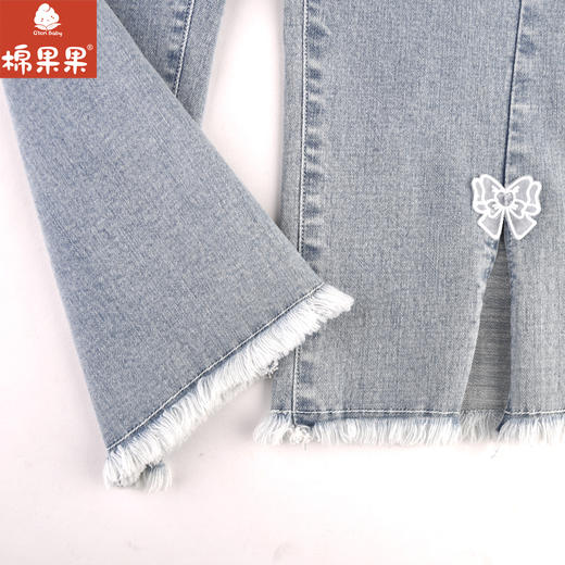 棉果果专柜同款春季新品女童微喇弹力牛仔长裤M122200224014 商品图6