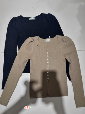 【门店同款】ENJOY秋季法式方领针织上衣 154421326