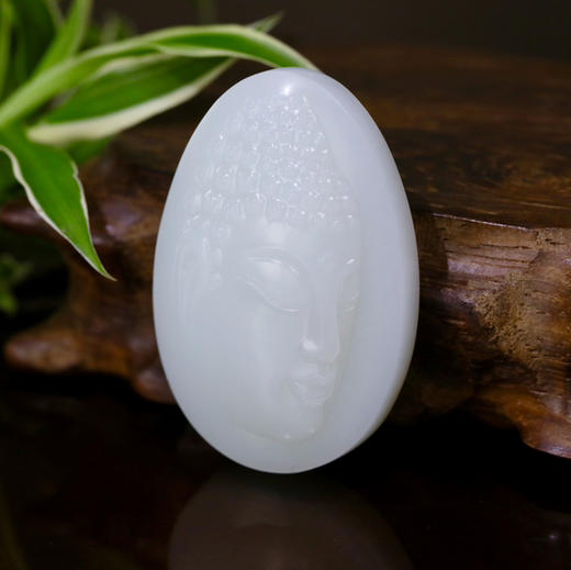 和田玉（羊脂白玉）玉牌挂件--佛头50.33g 商品图2