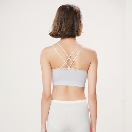 都市丽人抹胸女无缝面料背心无尺码半固定模杯短抹胸无钢圈无排扣LV41B2 商品图3