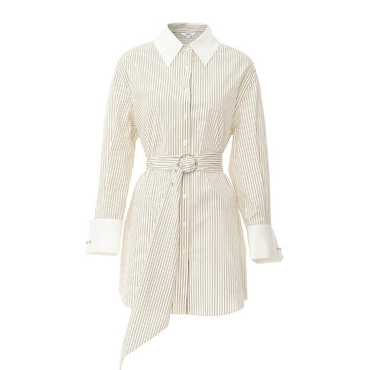 VIMAGE纬漫纪春季新款通勤气质条纹衬衫连衣裙V2107735 商品图5