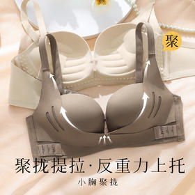 聚拢提拉反重力上托小胸显大内衣收副乳调整型无钢圈文胸罩微颜如梦