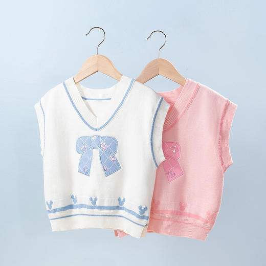 【商城同款】迪士尼女童新款春夏学院风米妮针织马甲231DS0874 商品图4