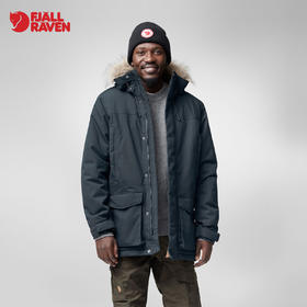 北极狐男士户外轻量保暖长款透气连帽毛领派克大衣 87158