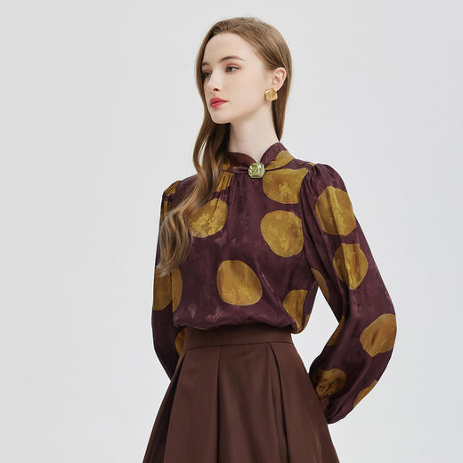 PE256斯尔丽2024春夏新款长袖显瘦印花宽松时尚上衣 商品图2