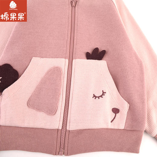 棉果果专柜同款春季新品女童华夫格质感卡通长袖外套M122100224012 商品图1