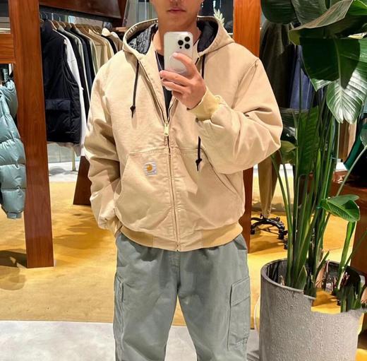 Carhartt WIP卡哈特加棉连帽工装外套 颜色：黑灰  紫色  卡其 商品图7