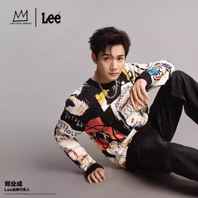 【Basquiat联名】郑业成同款Lee24早春新品舒适版黑色男长袖毛衣