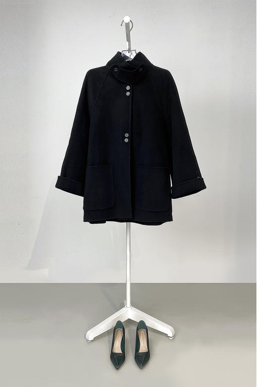 漆黑色绵羊毛大衣LZ6C02 商品图8