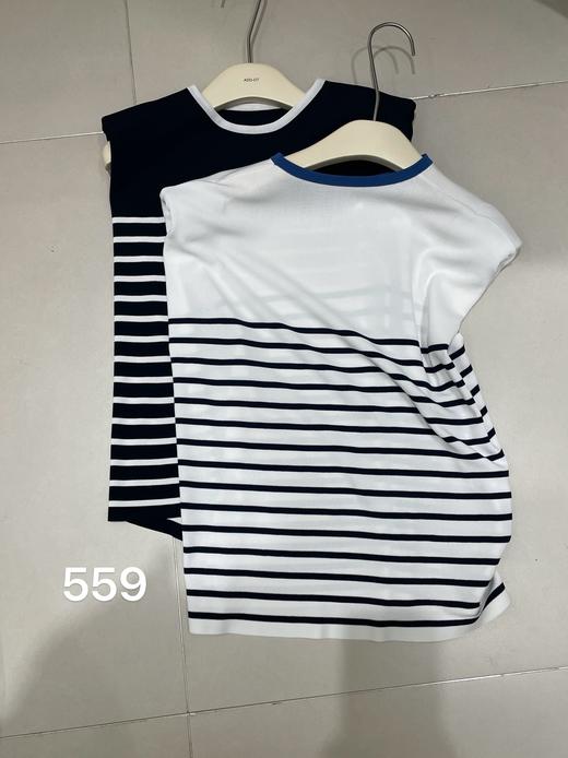 【门店同款】ENJOY2023年夏季D-拼色条纹半袖T恤 150915880 商品图0