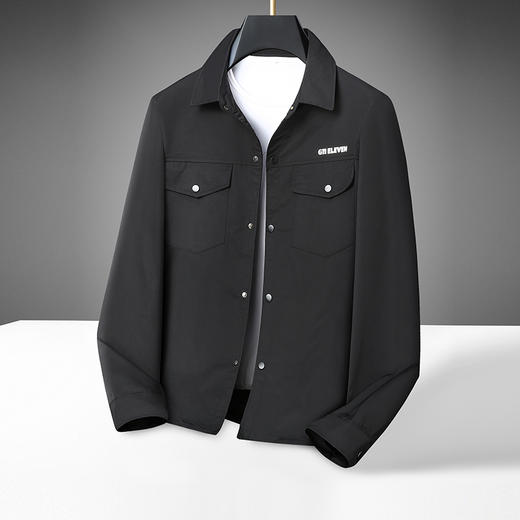 【新款DX】大依优型大码翻领外套衬衫夹克时尚雷萨加肥加大休闲胖子宽松外套上衣男装潮流 商品图0