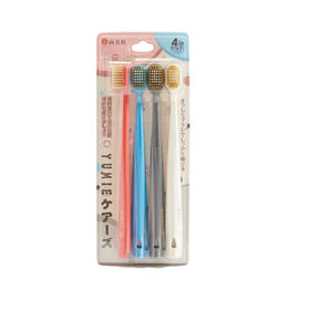 由美枝4色牙刷 48孔双重洁柔牙刷 舒适宽头软毛家庭装